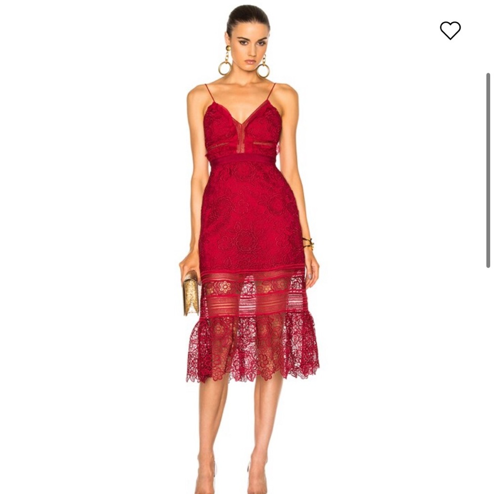 Self Portrait Guipure lace midi dress